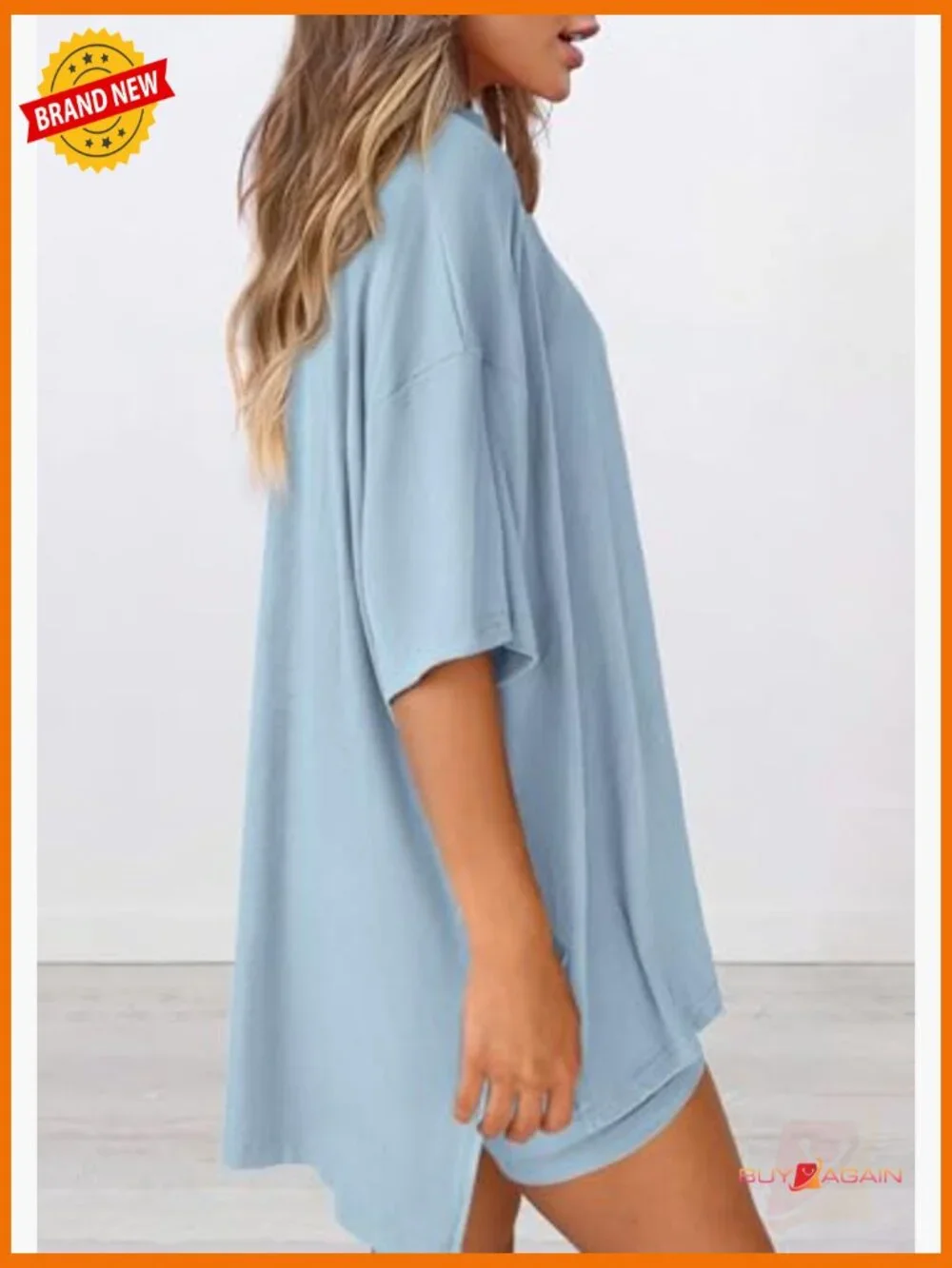 Women 2 Piece Lounge Set Summer Oversized Biker Shorts Matching Outfit